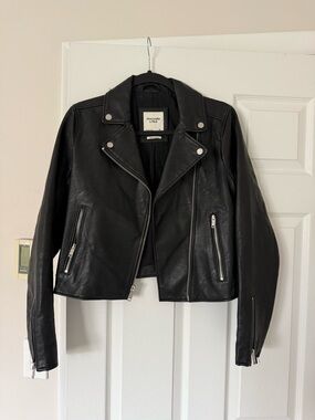 Abercrombie & Fitch Black Leather Biker Jacket